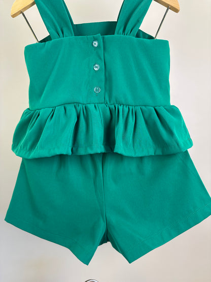 Conjunto Infantil  Blusa com Laço em Sarja e Short Sarja - Mon Sucre