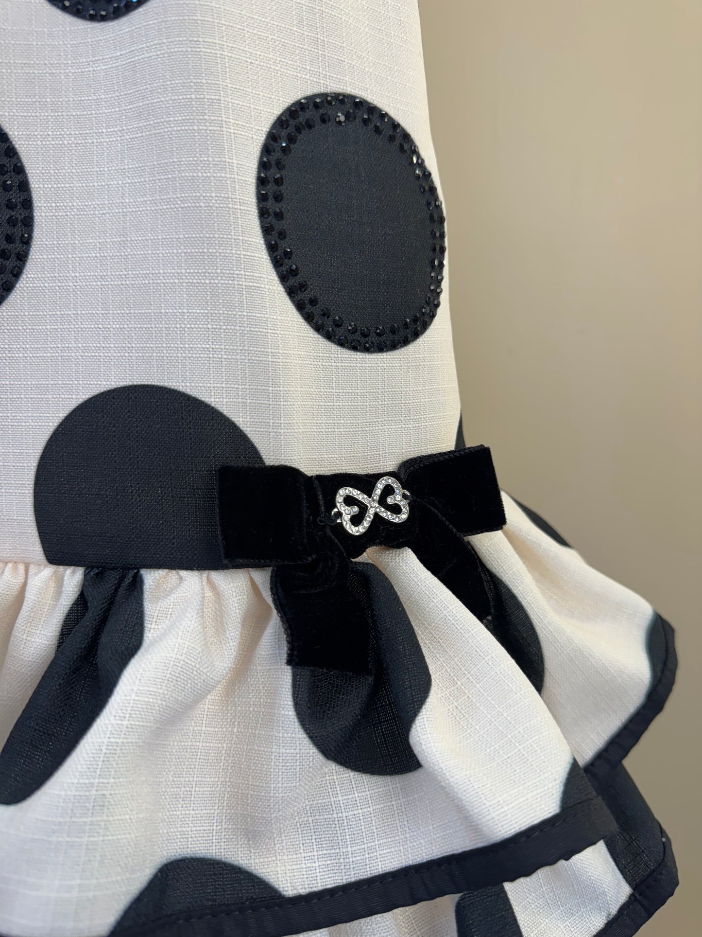 Vestido Infantil Trapézio Babado Bolinha Branco - Luluzinha