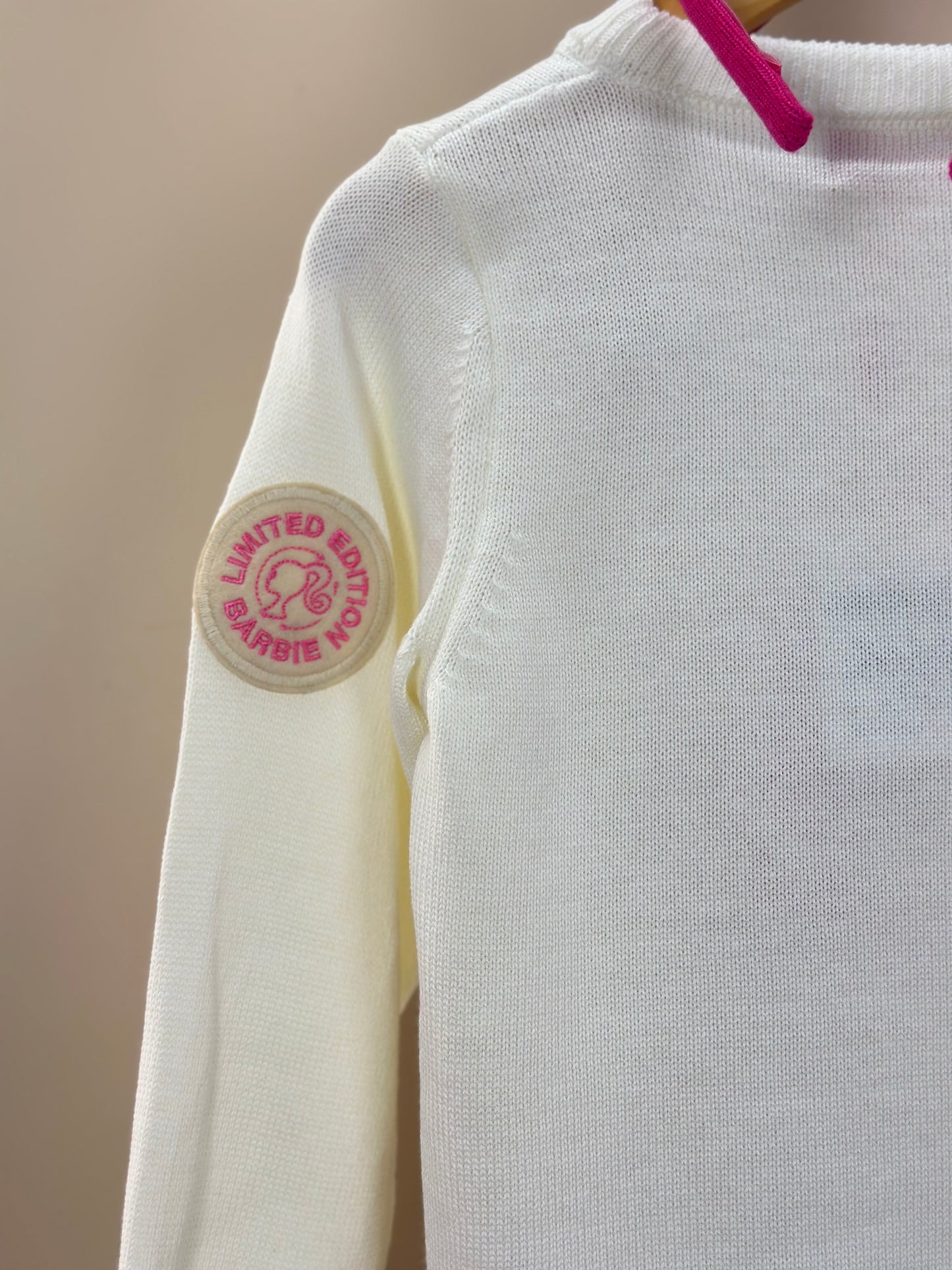Blusa Infantil Tricot Silhouette Barbie Off White - Pituchinhus