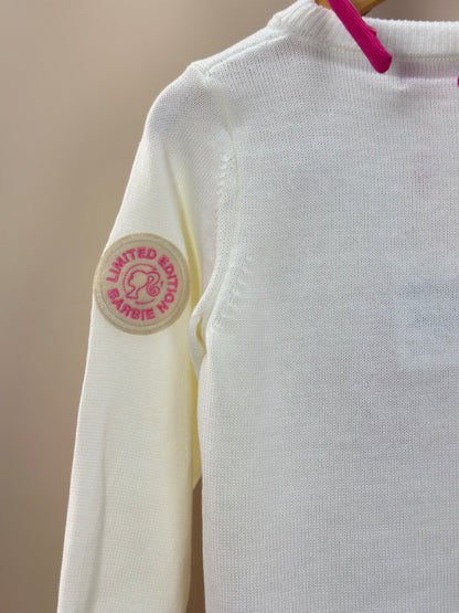 Blusa Infantil Tricot Silhouette Barbie Off White - Pituchinhus