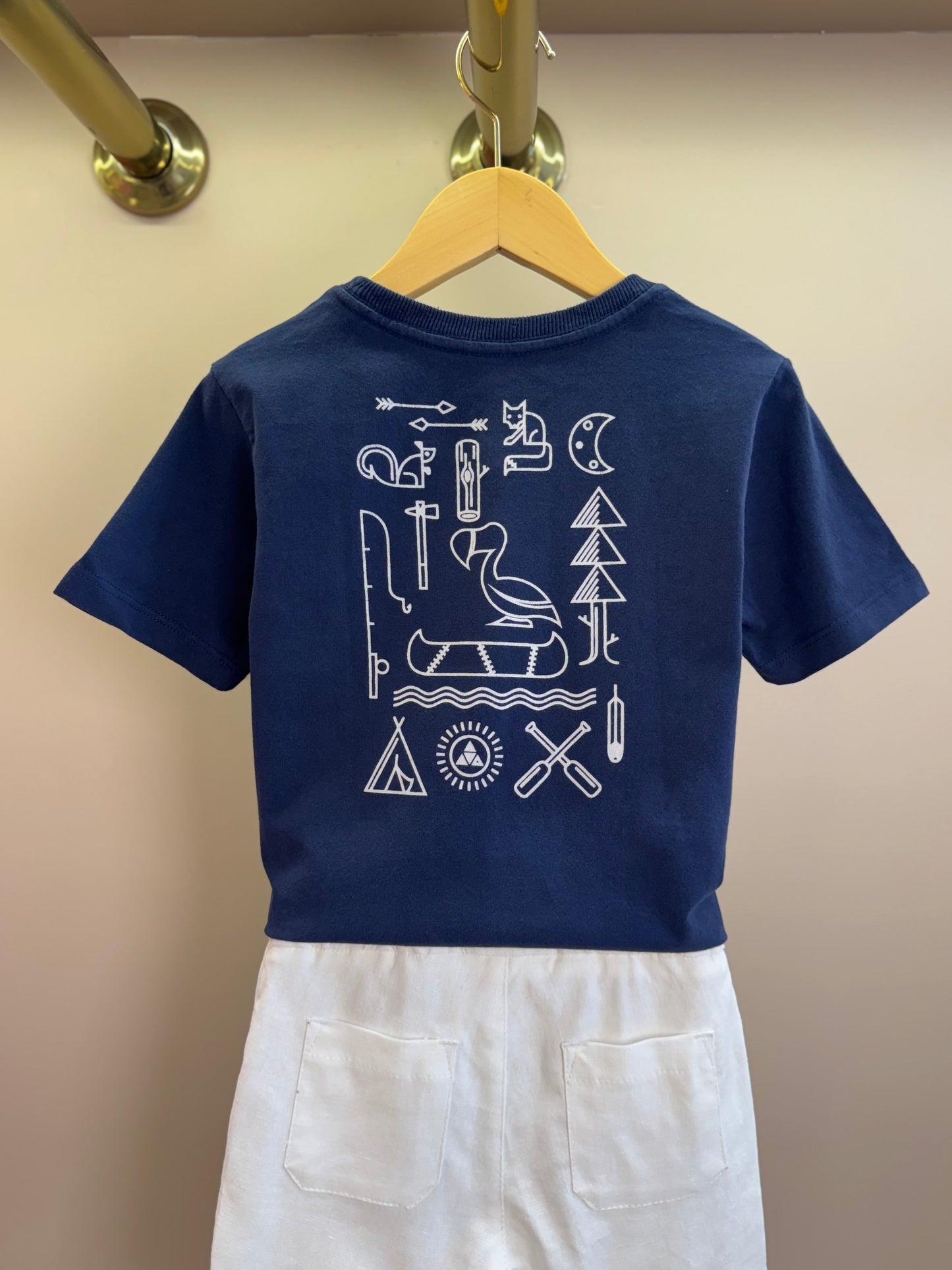 Camiseta Infantil Marinho Estampada Costas - Dudes