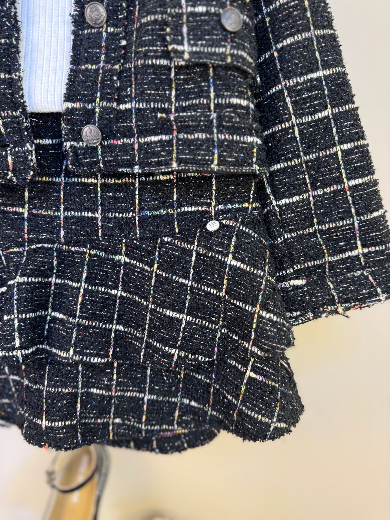 Casaco Infantil Tweed Xadrez - Um Mais Um