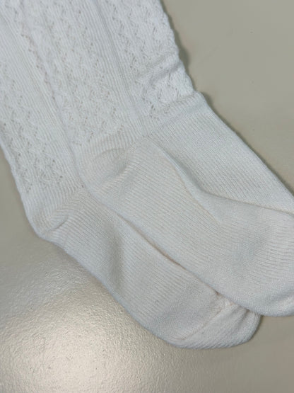 Meia Infantil Tricot Ponto Rendado Lacinhos - Pituchinhus