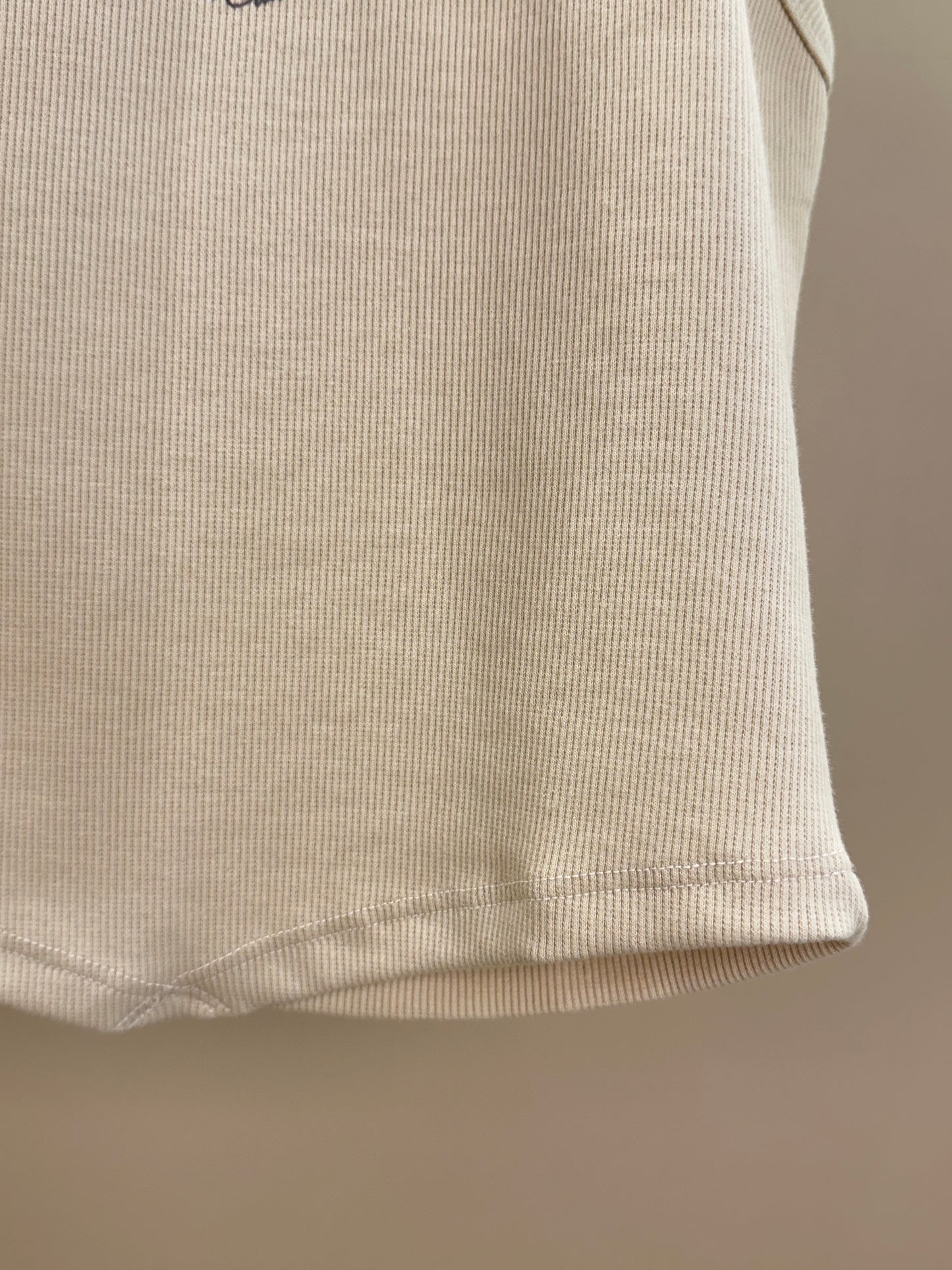 Regata Teen Malha Canelada Bege - Vanilla Cream