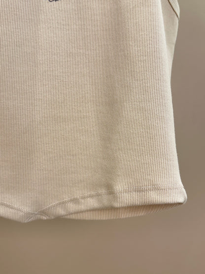 Regata Teen Malha Canelada Bege - Vanilla Cream