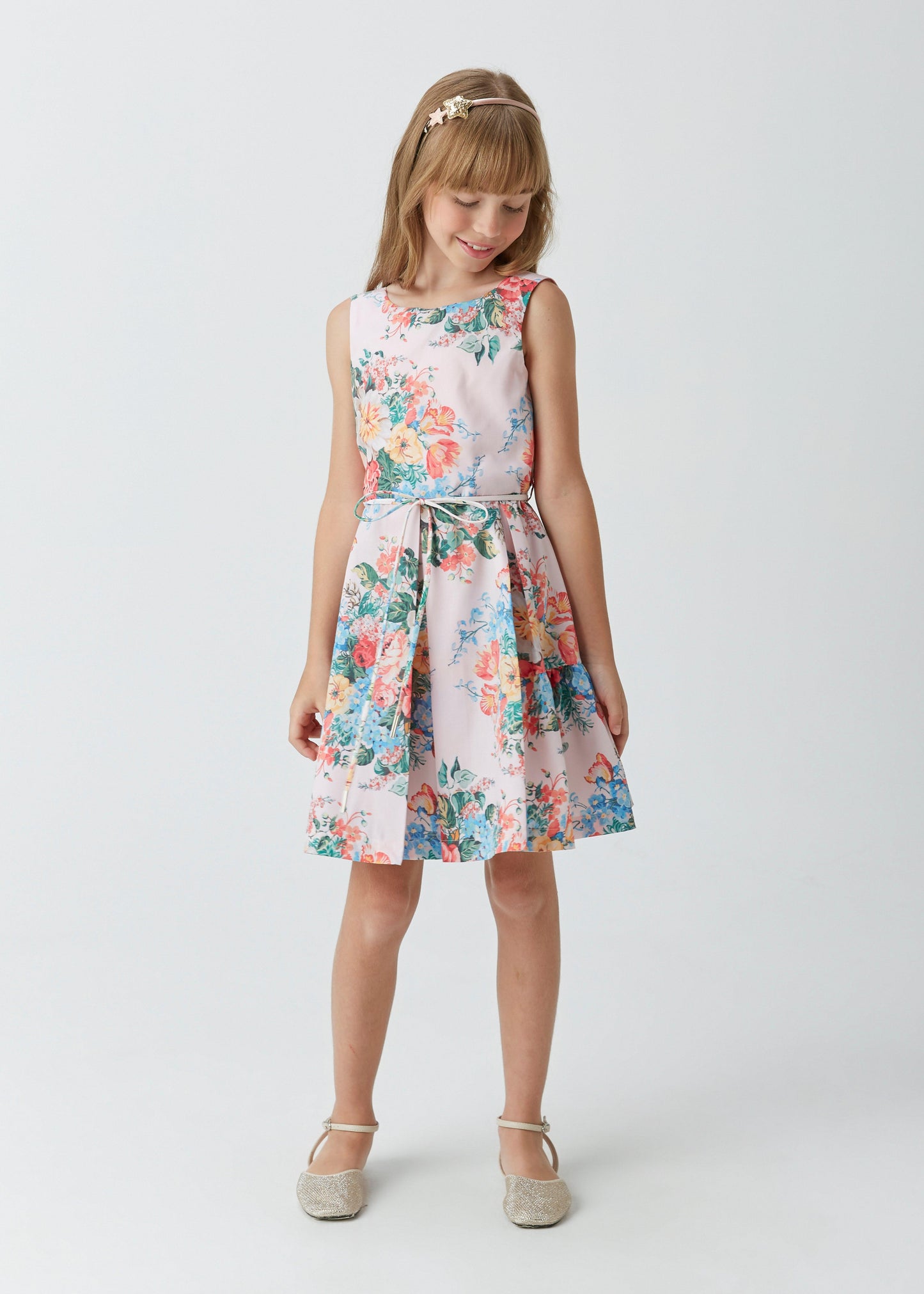 Vestido Pregas Flowers - 1+1 - Gracia