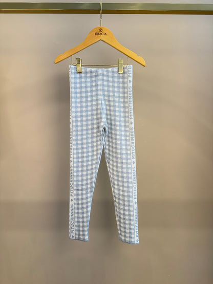 Legging Infantil Tricot Xadrez Azul - Pituchinhus