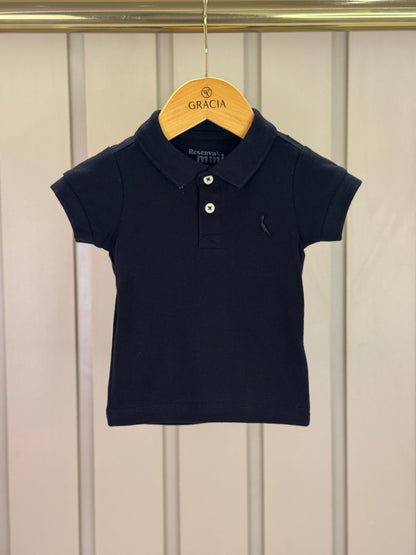 Polo Bebê Piquet Básica Preta - Reserva Mini