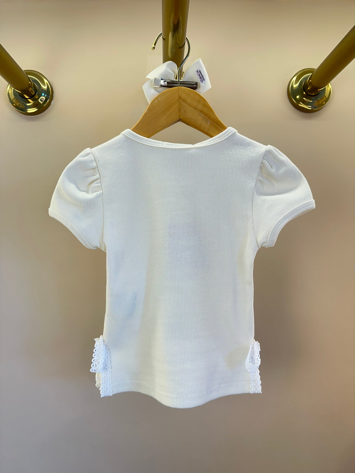 Blusa Infantil Off White de Renda nas Laterais - Gabriela Aquarela
