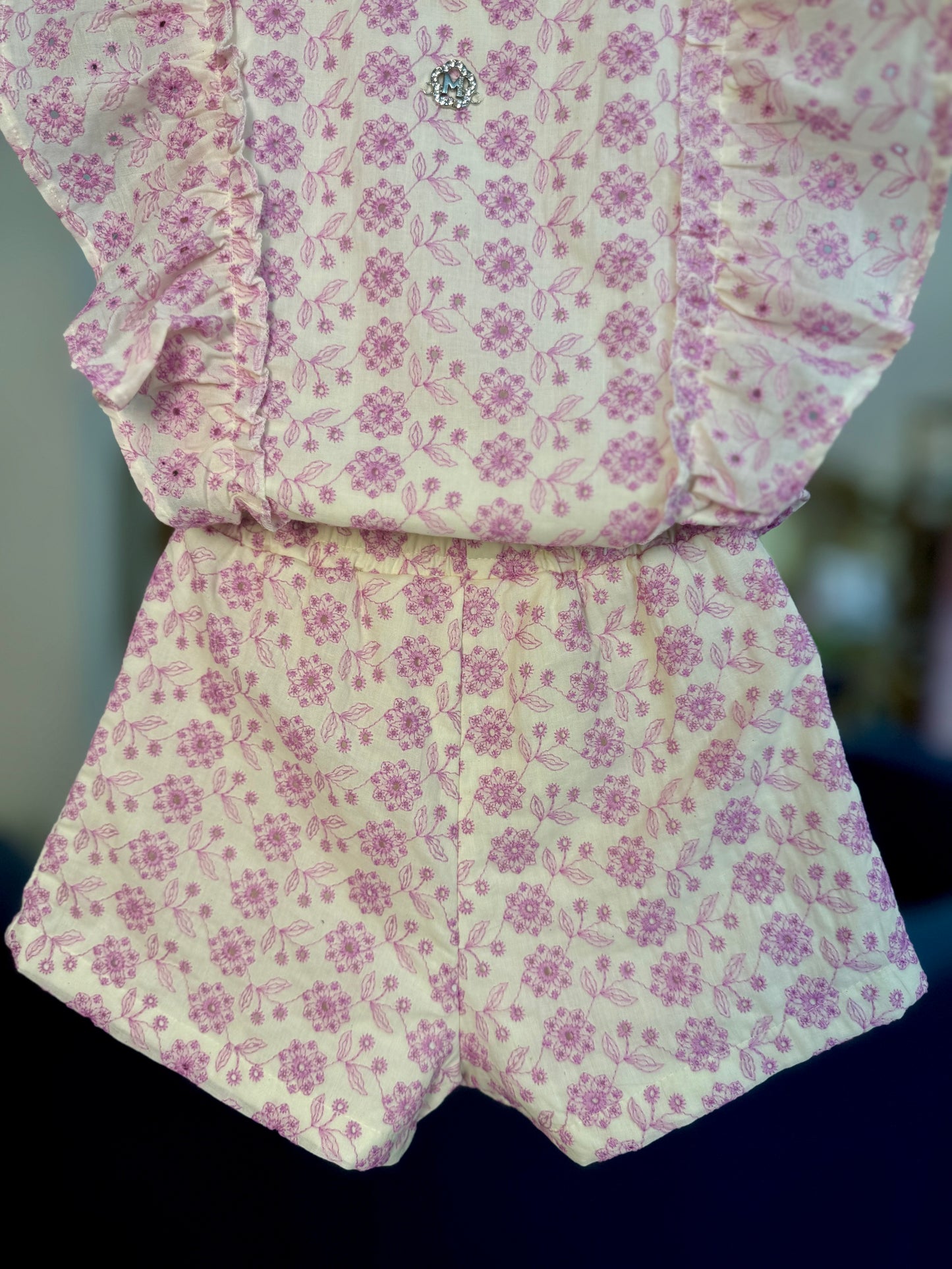 Conjunto Infantil Laise Flor Arabesco Lilás - Momi