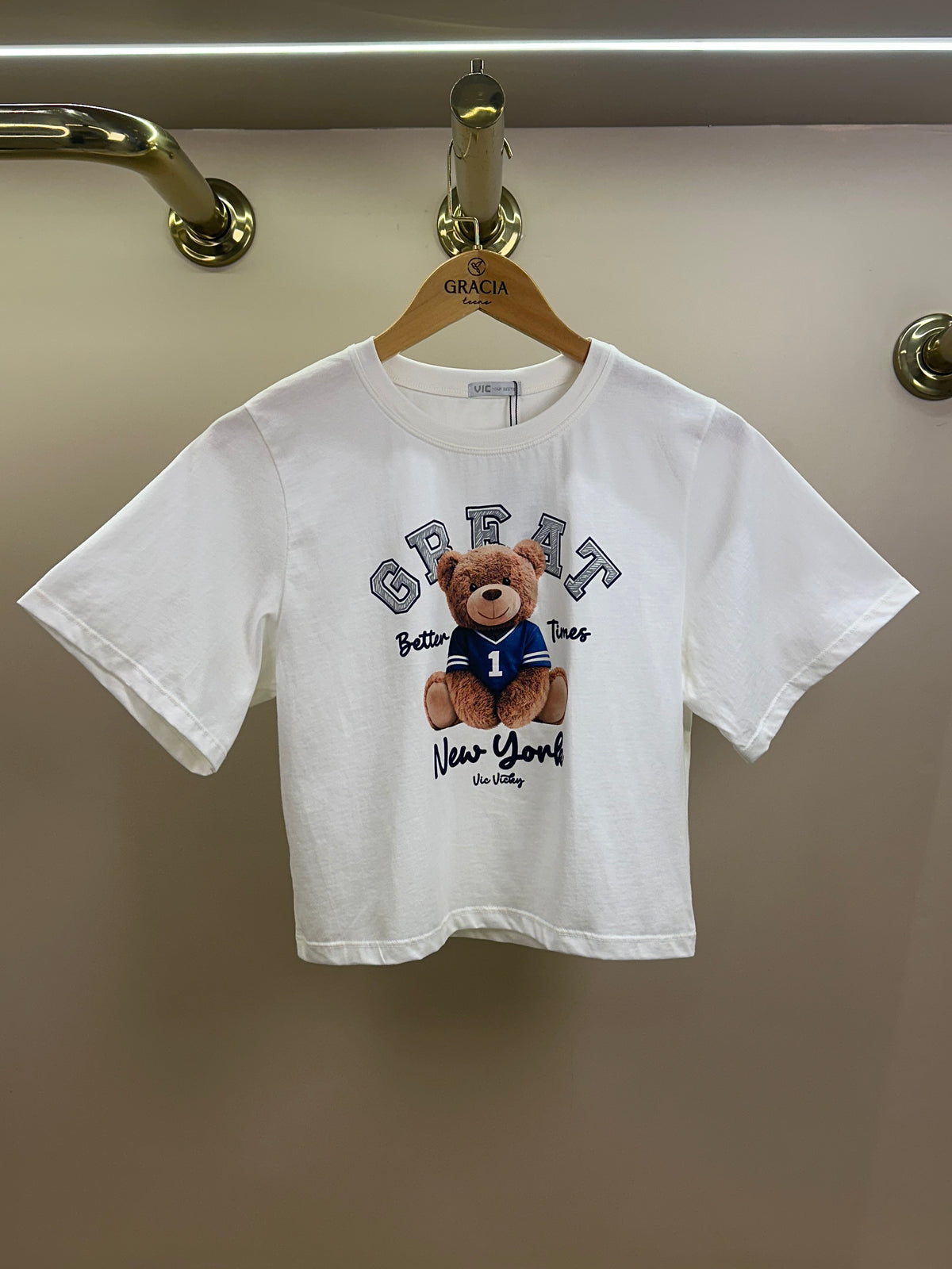 Blusa Teen Malha Off White - Vic Vick