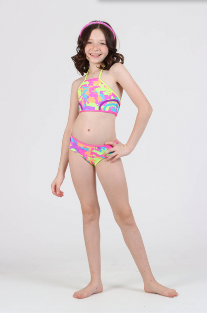 Biquíni Infantil Cropped Julia Oceano Camuflado - Siri Kids