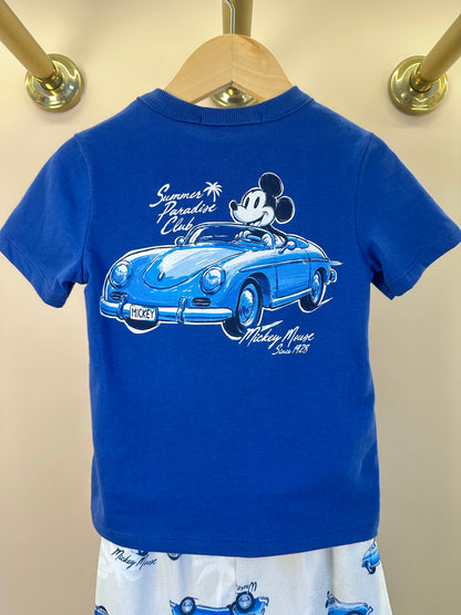 Conjunto Infantil T - Shirt Mickey Mouse e Bermuda Estampa Carros Clássicos - Youccie