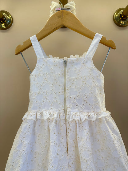 Vestido Infantil  Laise Coração e Rendinha na Pala -  Gabriela Aquarela