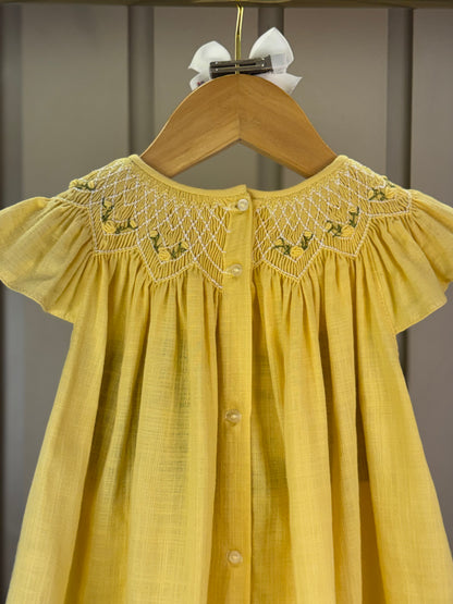 Batinha Bebê Algodão Bordado Serena Amarelo - Gracia