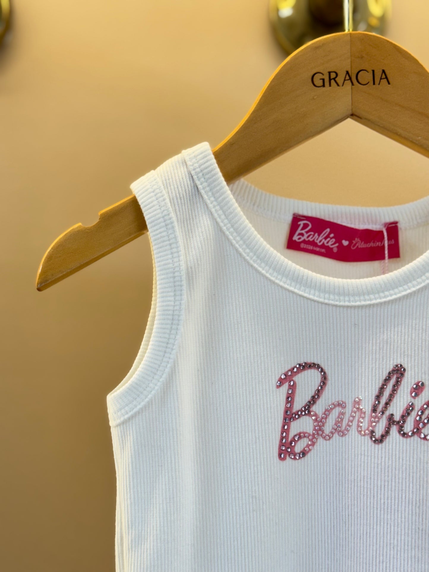 Regata Infantil Barbie Cristais Off White - Pituchinhus