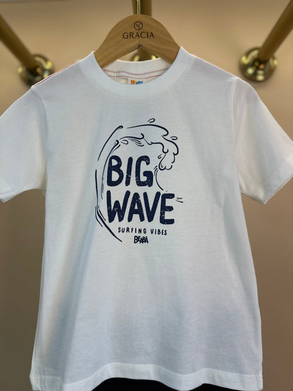 Conjunto Infantil Camiseta Algodão Big Wave e Bermuda Marinho - Beabá