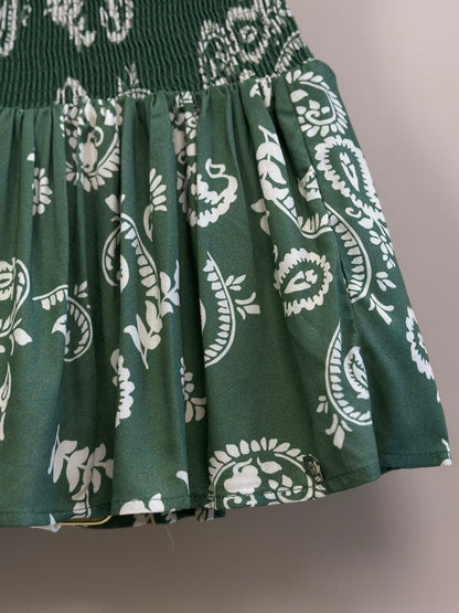 Conjunto Teen Blusa Babados Mangas Voil e Saia Viscose Verde Oliva - Two In