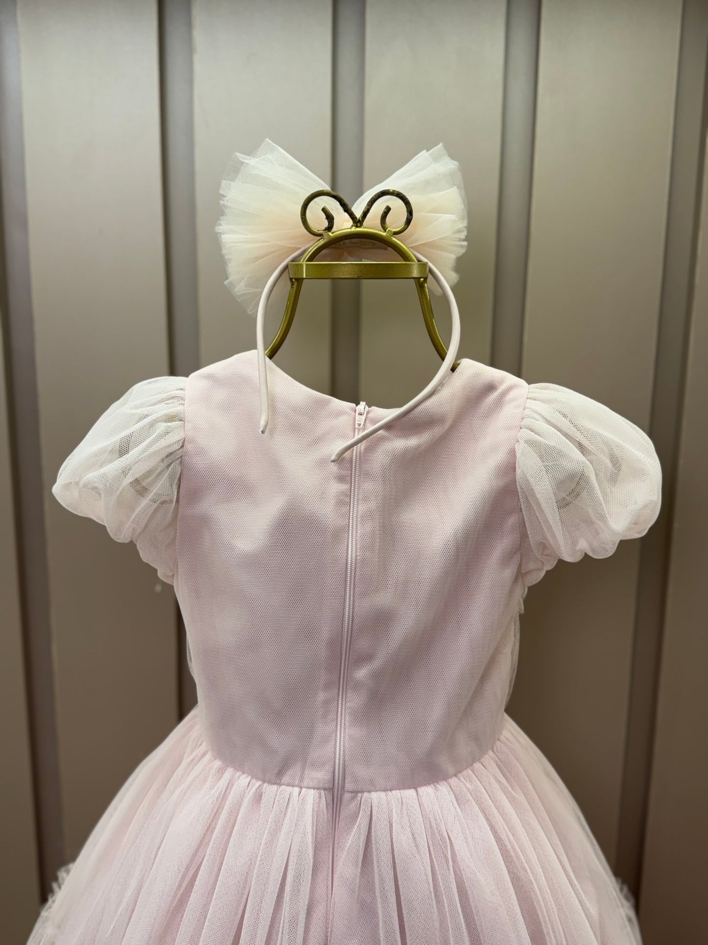 Vestido Infantil Festa Tule Rosa Borboletas 3D - Petit Cherie