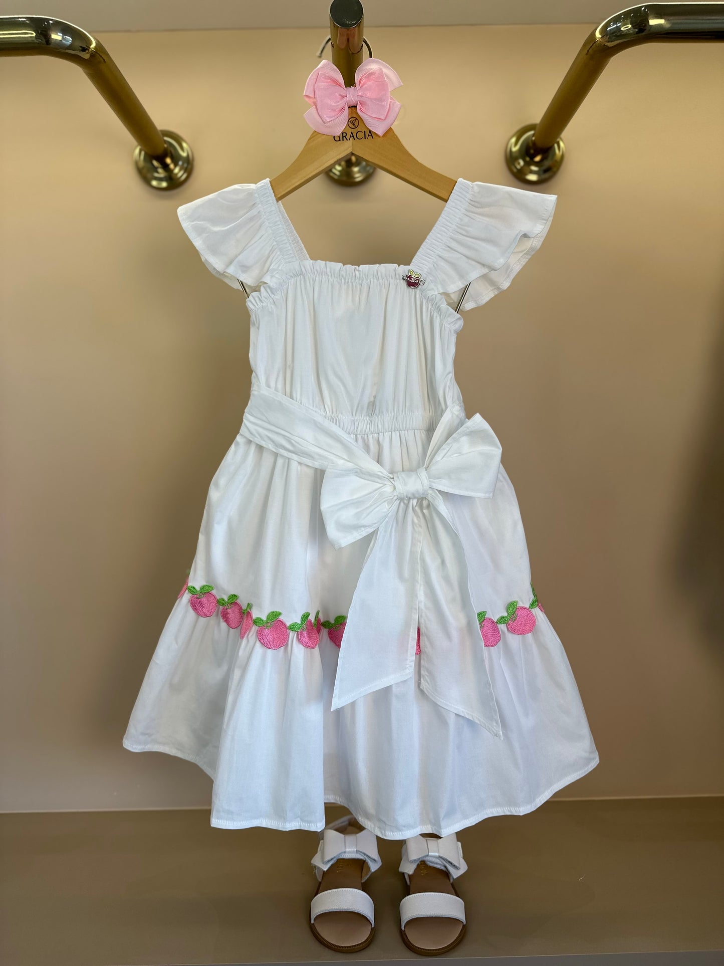 Vestido Infantil Algodão Maçãzinhas - Momi