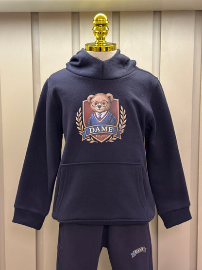 Conjunto Infantil Moletom Felpado Agasalho e Calça Teddy University Profundo - Dame