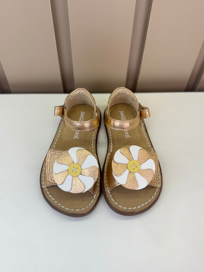 Sandália Infantil Rolimã Cobre/Flor Catavento - Petit Cheval