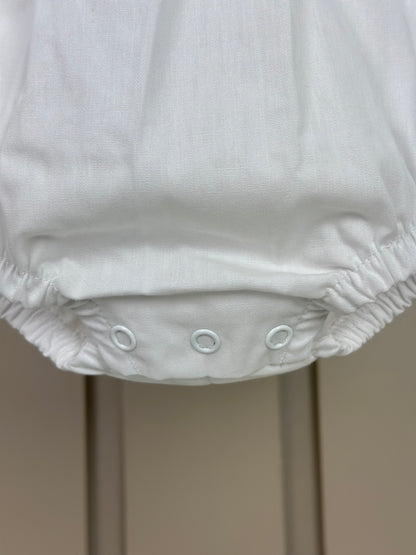 Romper Bebê Fofinho Algodão Manga Princesa Rendas Branco - Um Mais Um