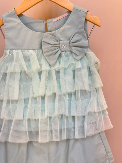 Conjunto Infantil Tricoline Blusa com Tule e Shorts - Petit Cherie