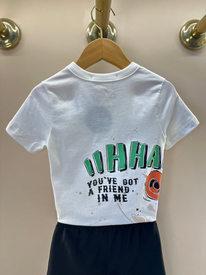 Conjunto Infantil Camiseta Toy Story  Woody e Bermuda  Moletom Preta - Youccie