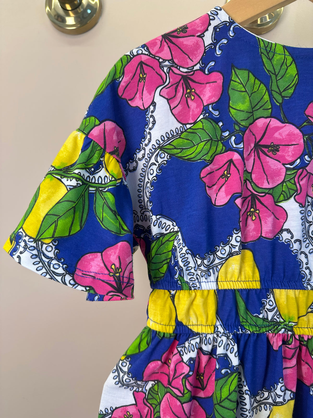 Vestido Infantil Estampa Primavera Floral e Limões - Animê