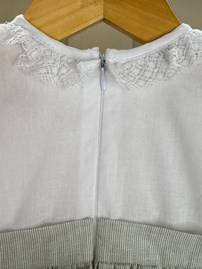 Vestido Infantil Bordado Flores E Mangas Bordadas  Clásico Verde - Roana