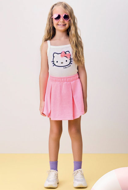 Conjunto Infantil Hello Kitty Blusa e Shorts Rosa - Momi