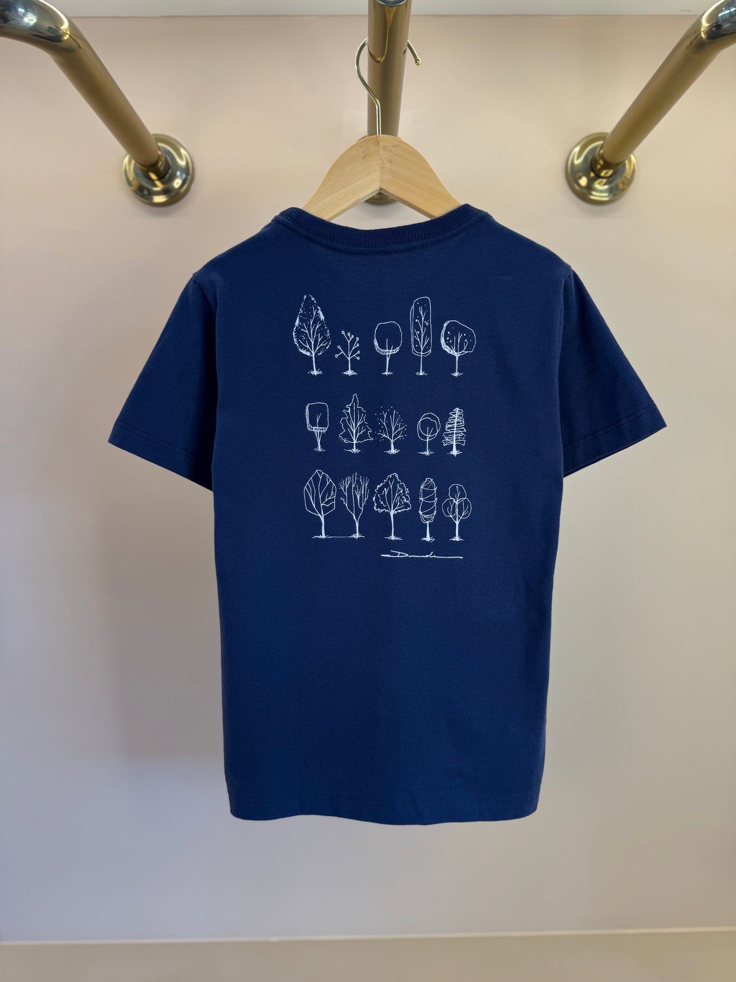 Camiseta Infantil Algodão Árvores Marinho - Dudes