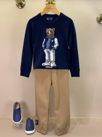 Conjunto Infantil T-Shirt Urso e Calça - Youccie