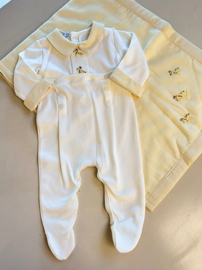 Saída de Maternidade Algodão Girafinha Amarelo - Roana
