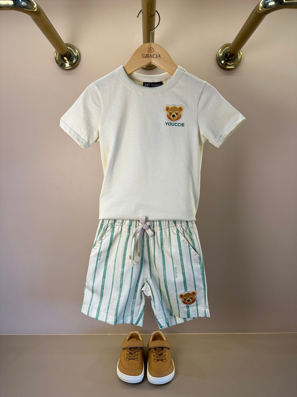 Bermuda Infantil  de Linho Listrada - Youccie