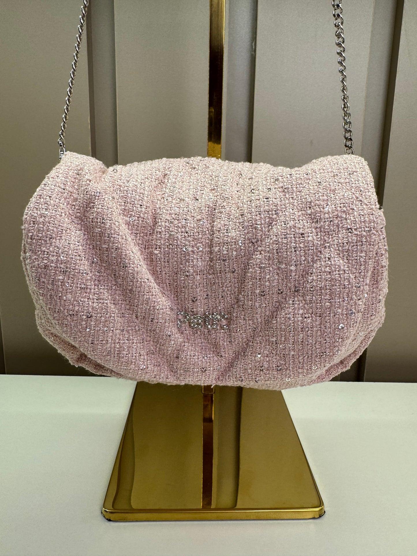 Bolsa Infantil Tweed Shine Rosa - Petit Cherie