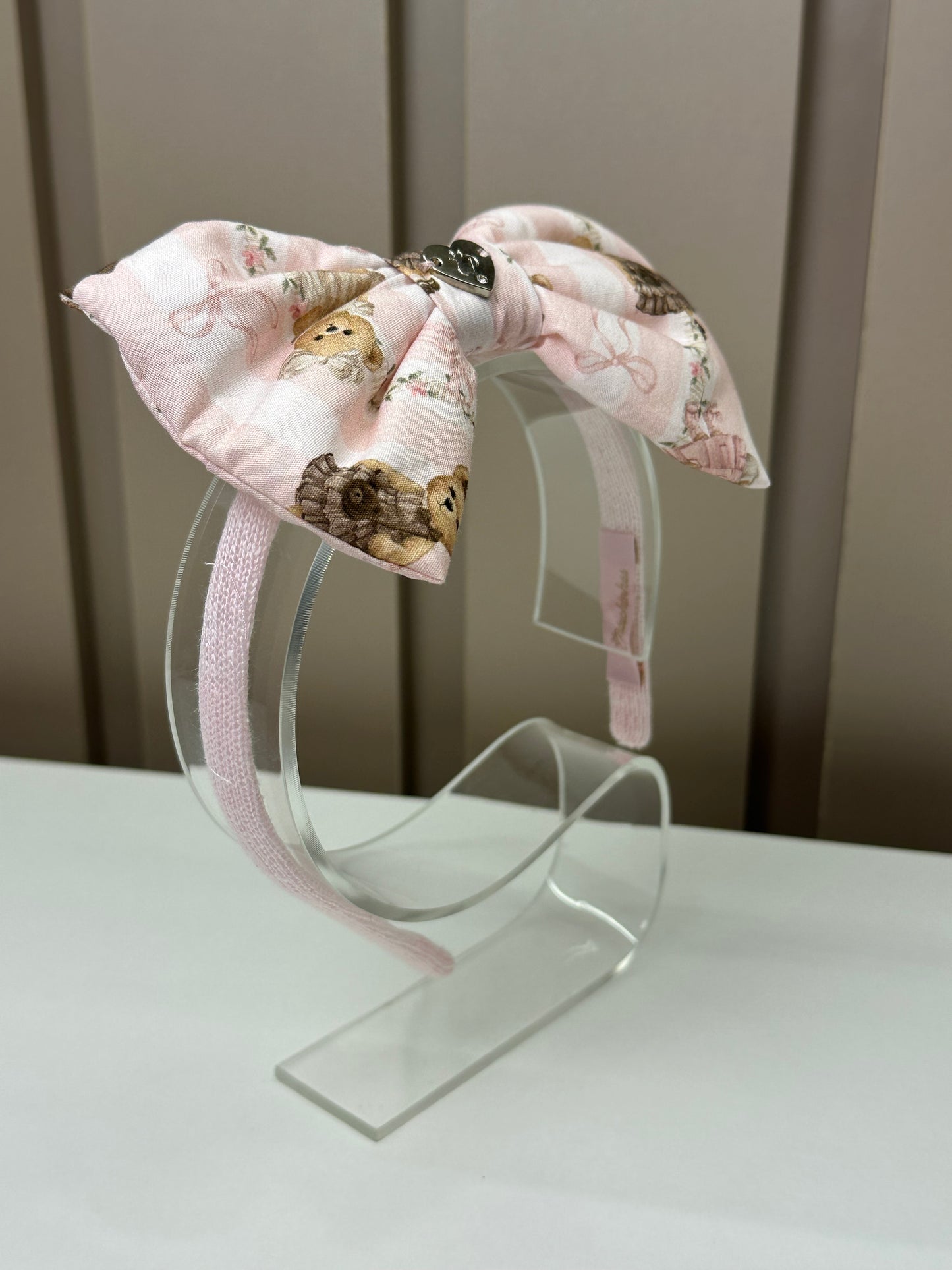 Arco Infantil Laço Puffer Estampado Ursinhos e Listas - Pituchinhus