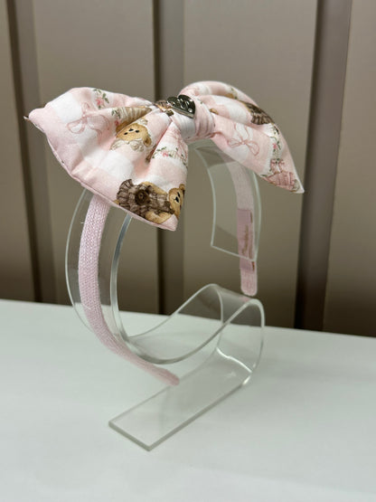 Arco Infantil Laço Puffer Estampado Ursinhos e Listas - Pituchinhus