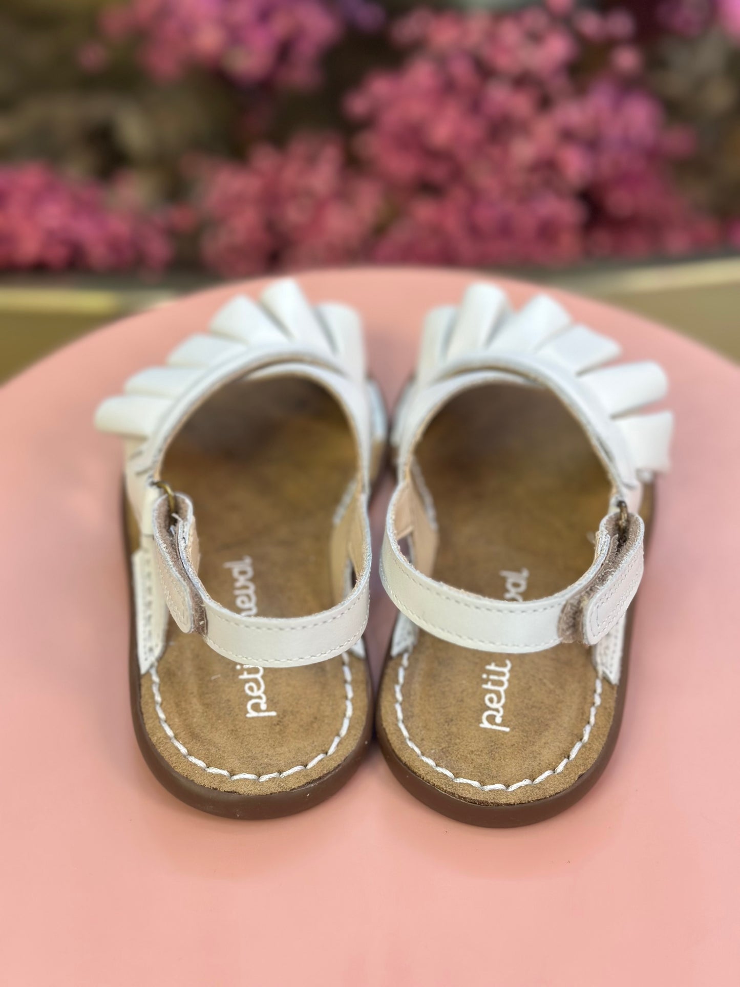Sandália Infantil Babado Branca - Petit Cheval