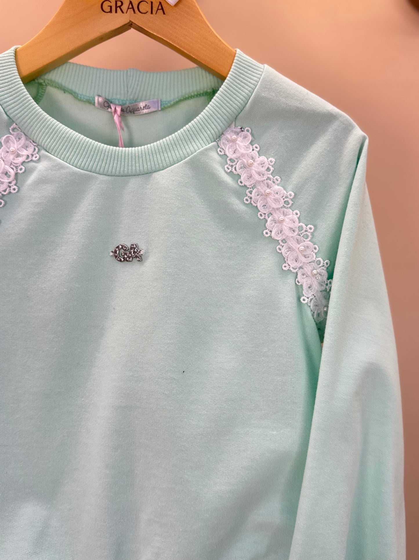 Conjunto Infantil Comfy Blusa e Calça com Renda Acqua - Gabriela Aquarela