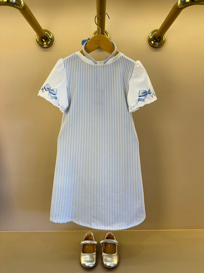 Vestido Infantil Trapézio Spitz Azul  - Infanti
