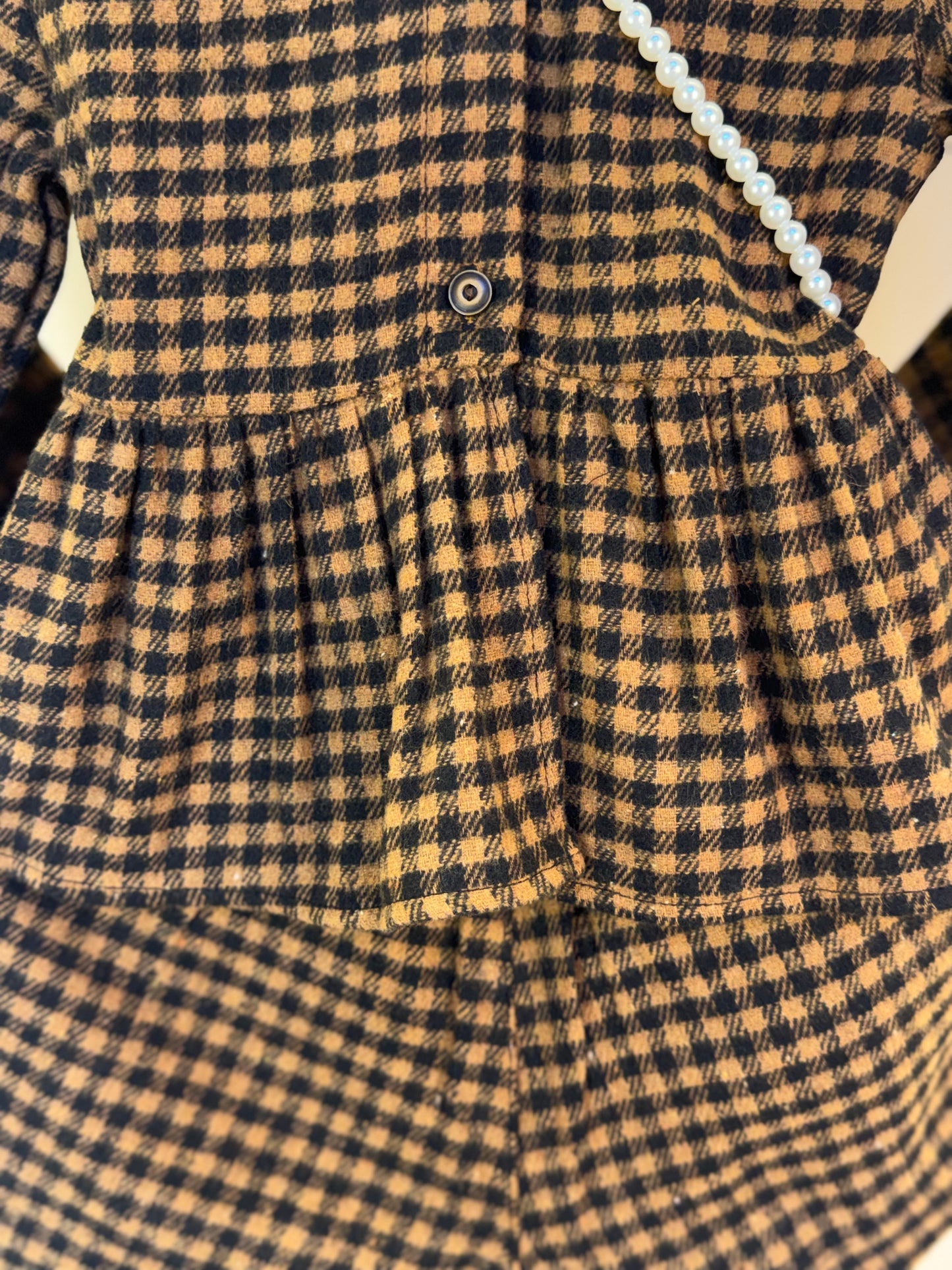 Conjunto Infantil Alfaiataria Casaquinho e Shorts Xadrez com Bolsinha Ursinho - Luluzinha