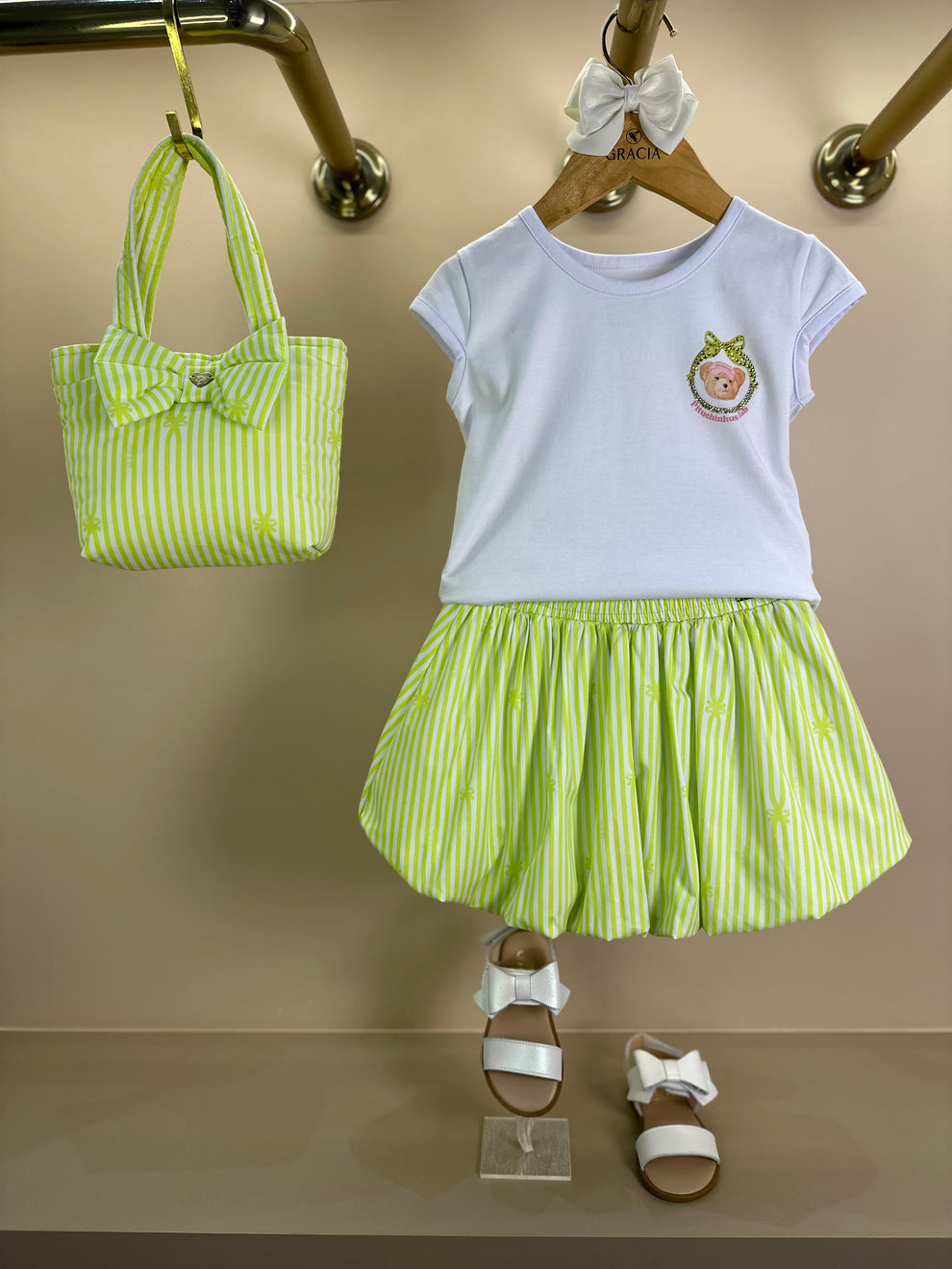 Blusa Infantil Cotton Ursinha com Pregas nas Costas - Pituchinhus