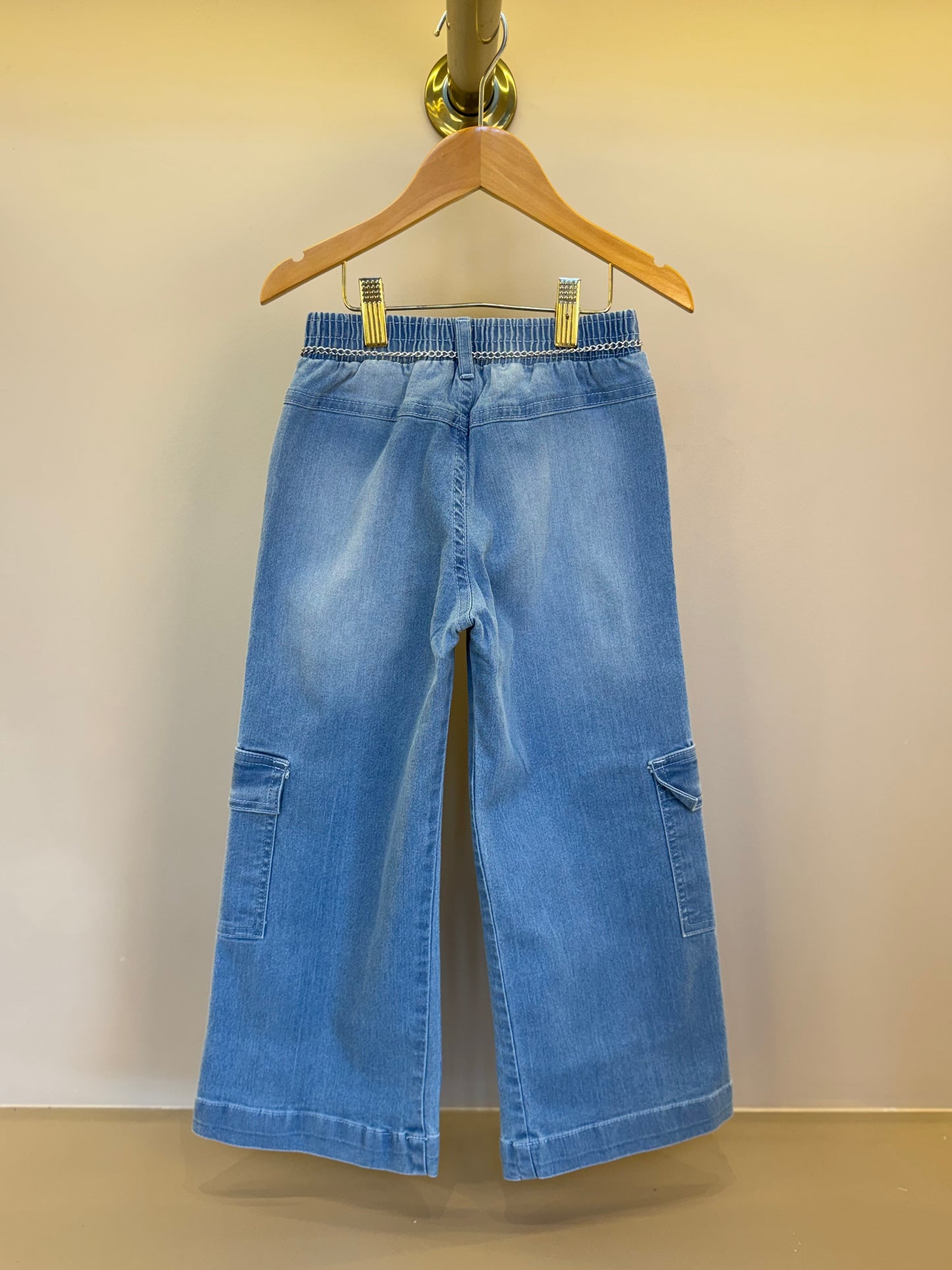Calça Jeans Infantil  Wide Cargo Com Cinto - Gabriela Aquarela