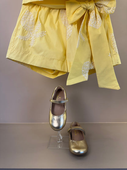 Conjunto Infantil Blusa e Shorts Laço Maxxi Amarelo - Animê