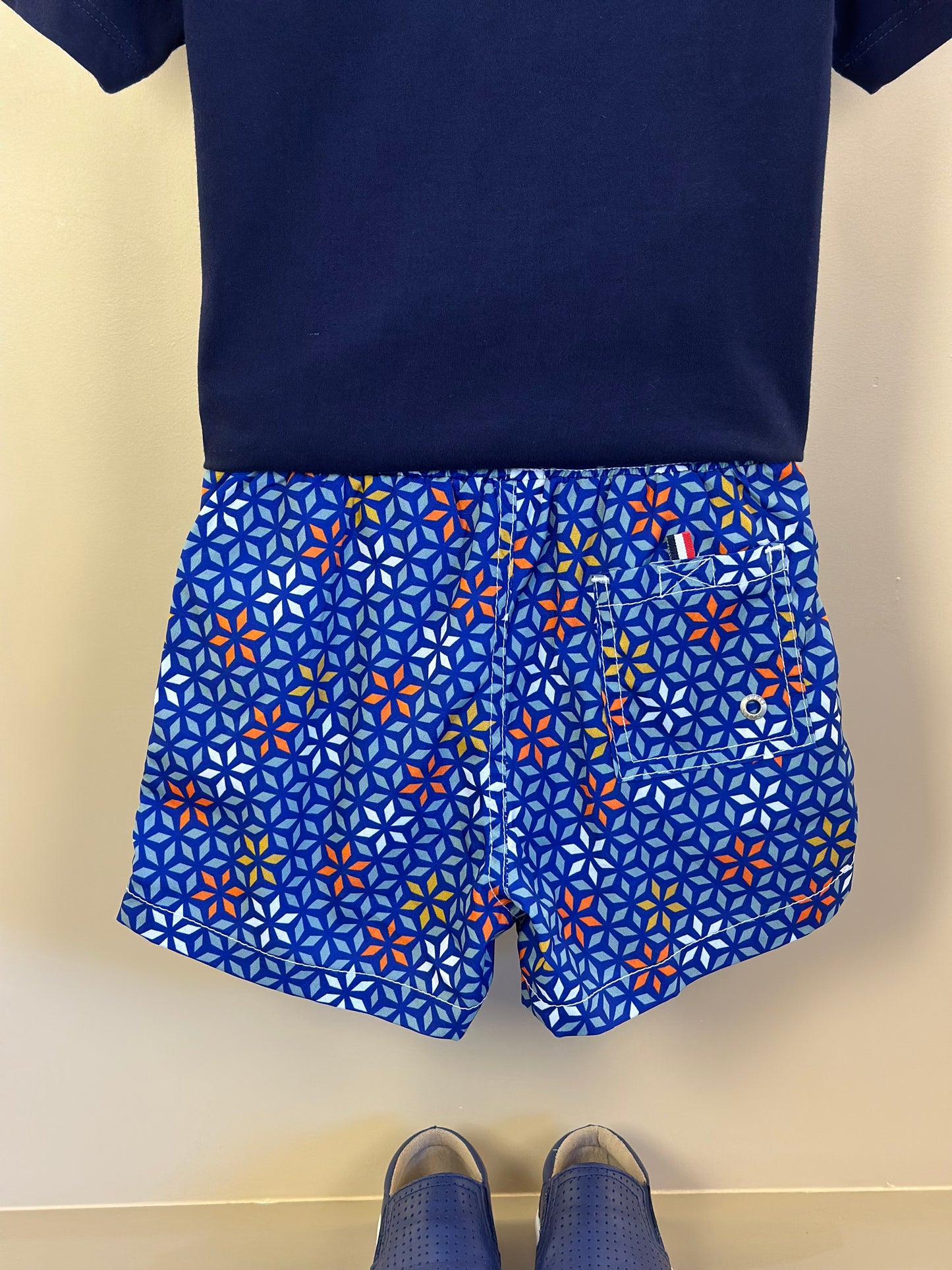 Conjunto Infantil Camiseta Algodão Marinho e Shorts Estampado - Dudes