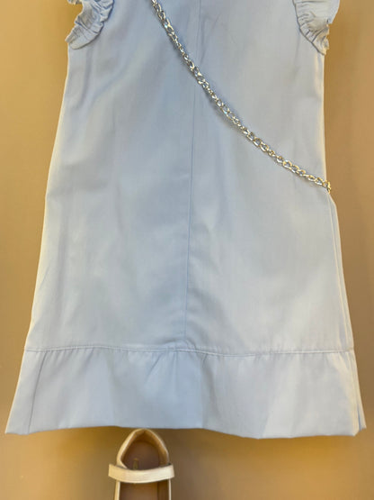 Vestido Infantil Algodão Azul com Bolsinha Coelhinho - Gabriela Aquarela