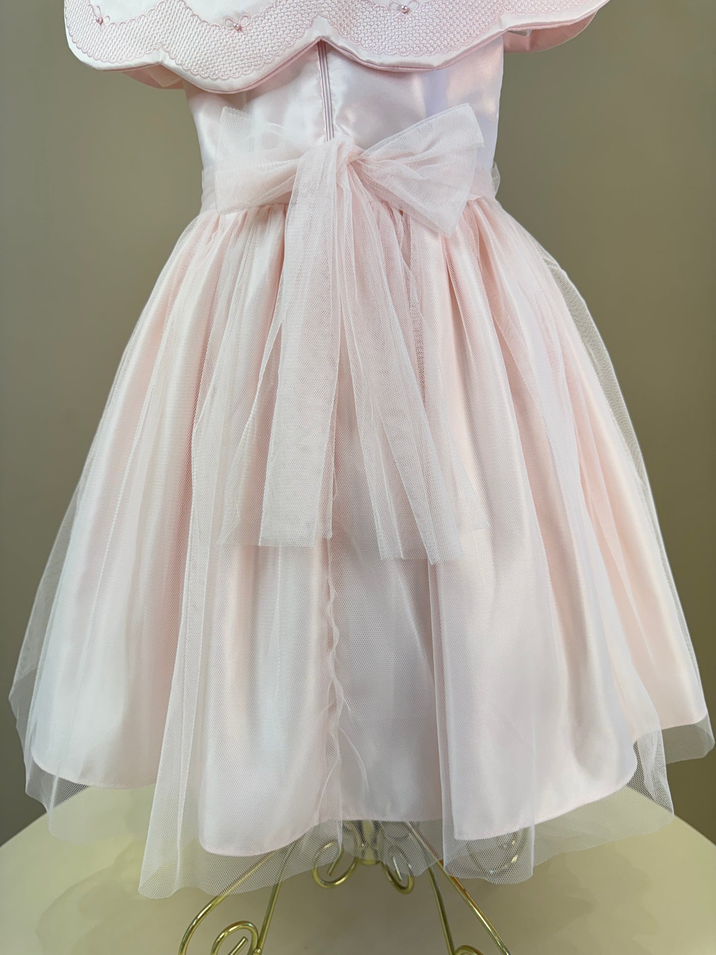 Vestido Infantil Festa Pelerine Bordada Rosa - Petit Cherie