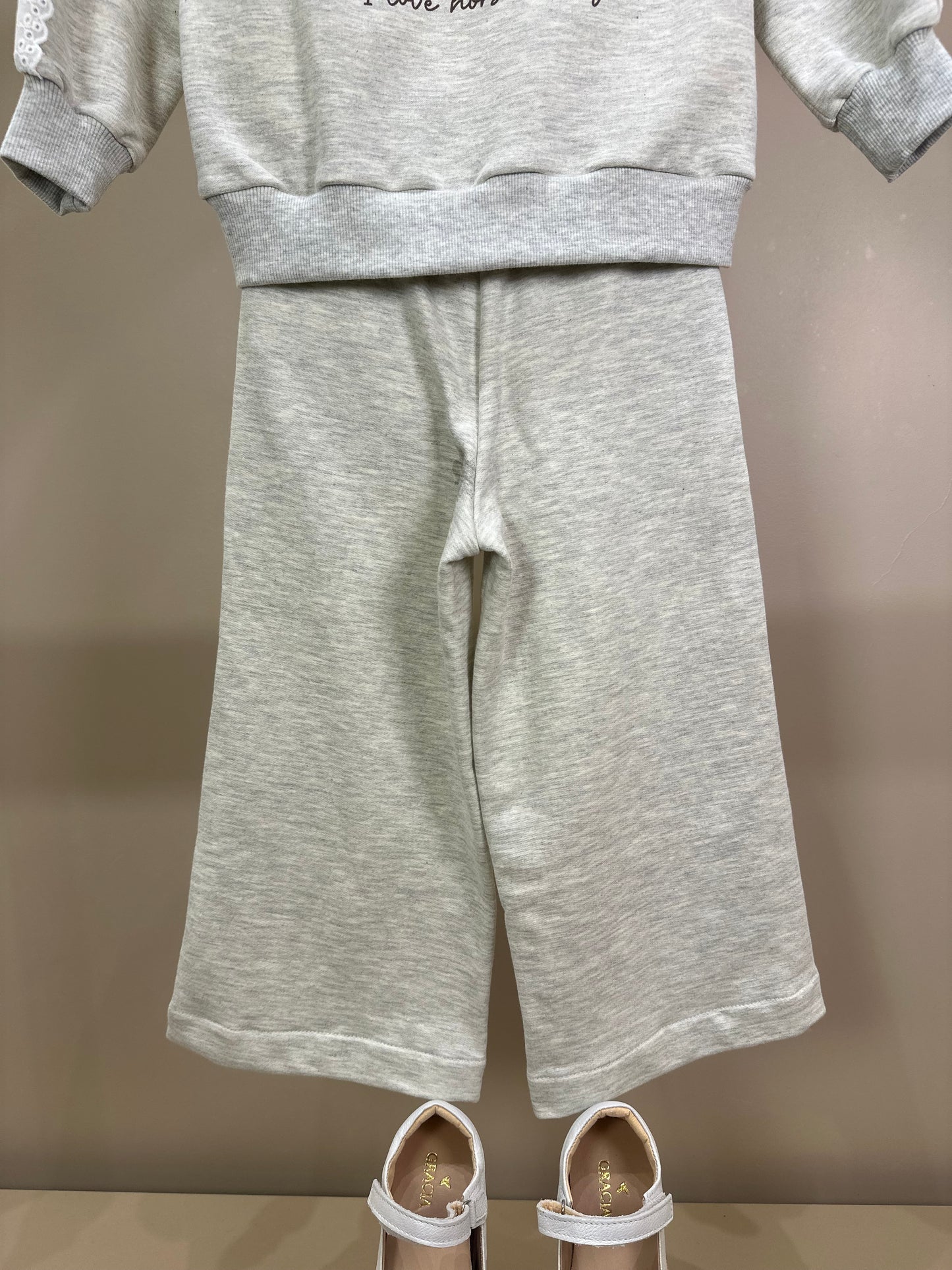 Conjunto Infantil Moletom Mescla Casaco Gola Tricot Good Luck Cavalinho e Calça Reta Broderi - Pituchinhus